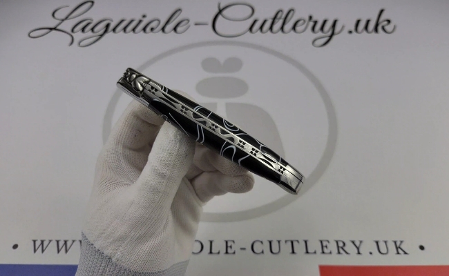 laguiole en aubrac pocket knife black acrylic video