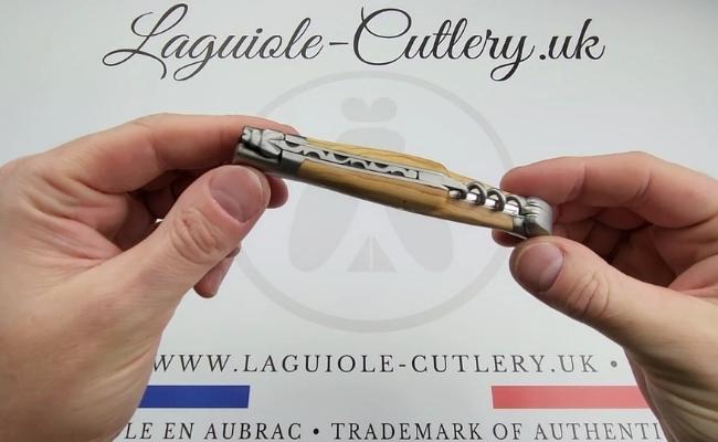 laguiole corkscrew knife olivewood video