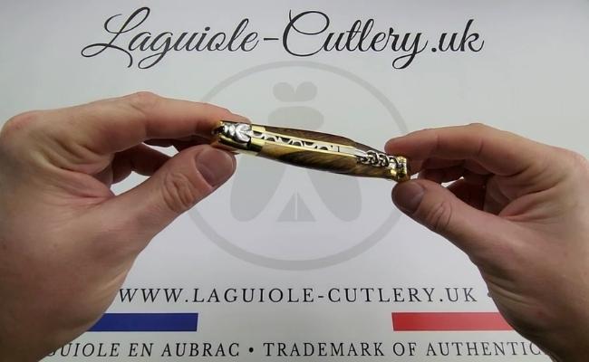 laguiole corkscrew knife pistachio brass video