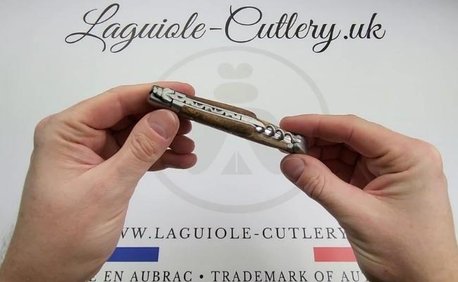 laguiole corkscrew knife vine stock video