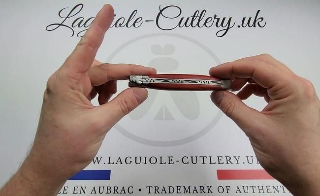 laguiole knife red heart wood video