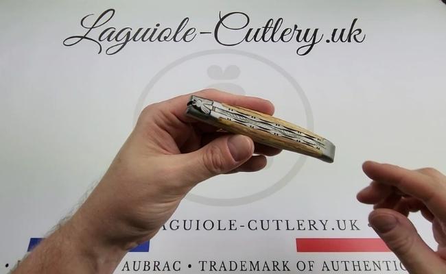 laguiole knife satin aubrac beechwood double plate video