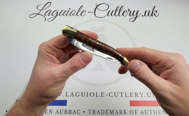 laguiole knife snakewood brass video