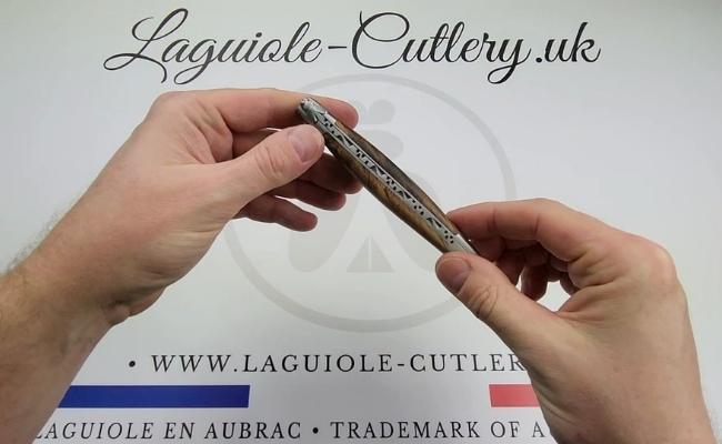 laguiole knife vine stock wood video