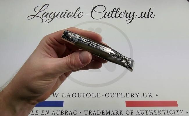 laguiole corkscrew knife horn tip double plate video