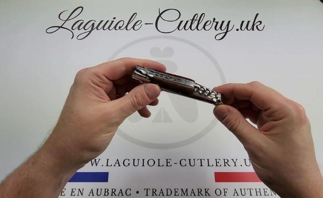 laguiole corkscrew knife snakewood double plate video