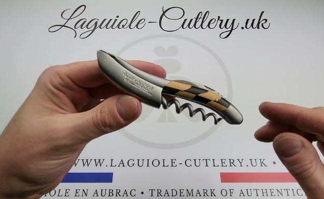 laguiole corkscrew olivewood and ebony inlay video