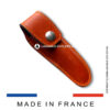 laguiole en aubrac leather belt sheath brown