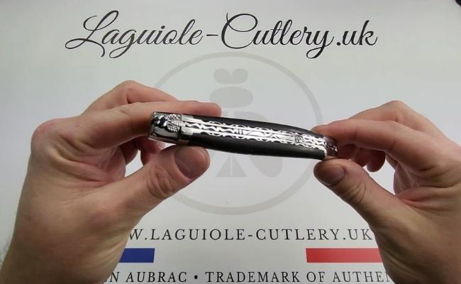 laguiole knife ebony wood double plate video