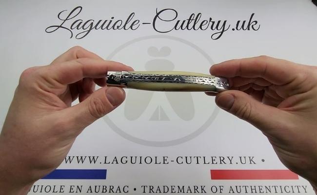 laguiole knife horn tip double plate video