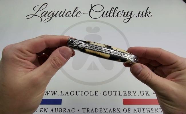 laguiole knife nougatine ivory double plate video