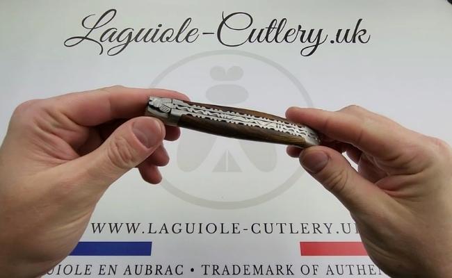 laguiole pocket knife double plate pistachio wood handle
