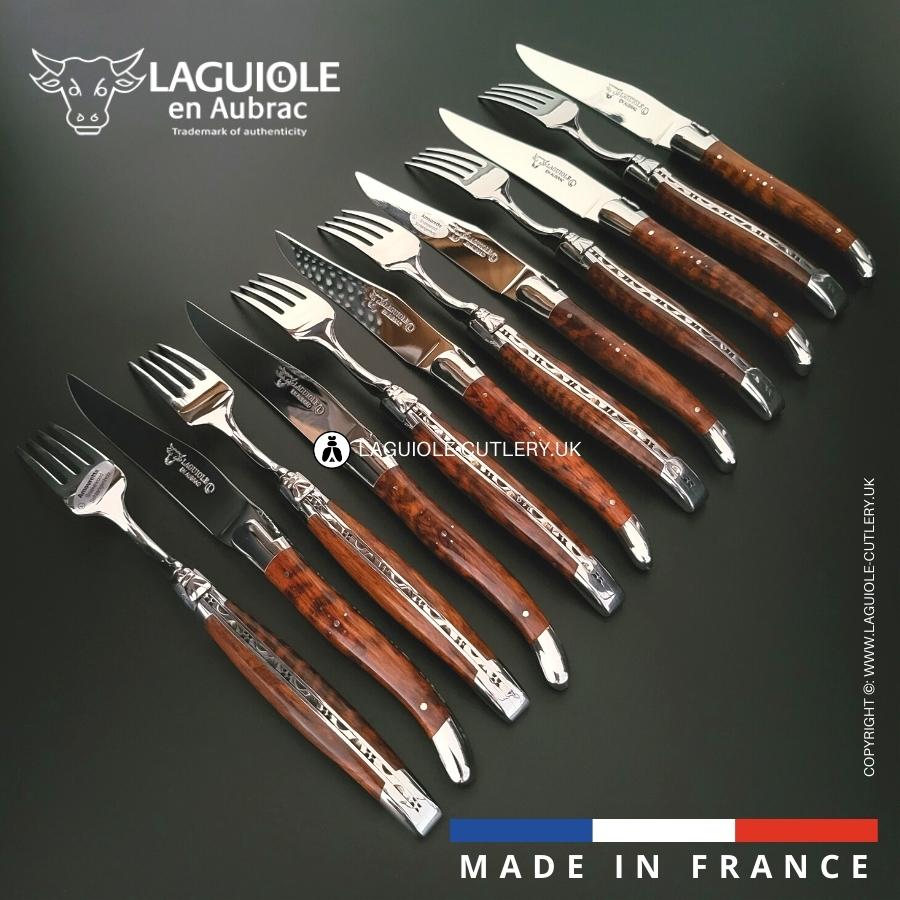 laguiole 12 piece flatware set snakewood