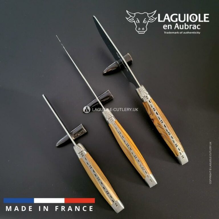 laguiole cheese knives set of 3 pistachio wood handles
