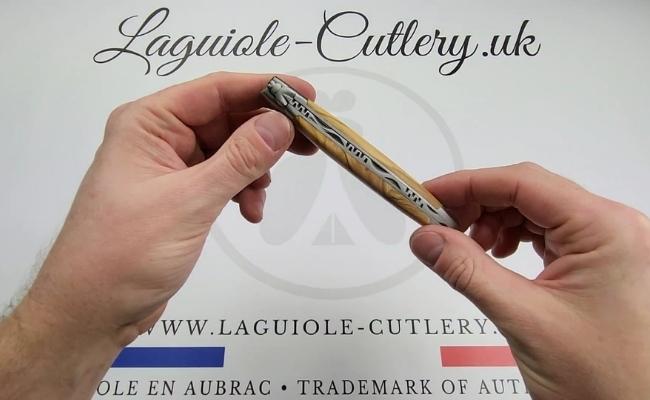 laguiole pocket knife olivewood handle video
