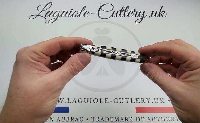 laguiole knife checkerboard ebony bone