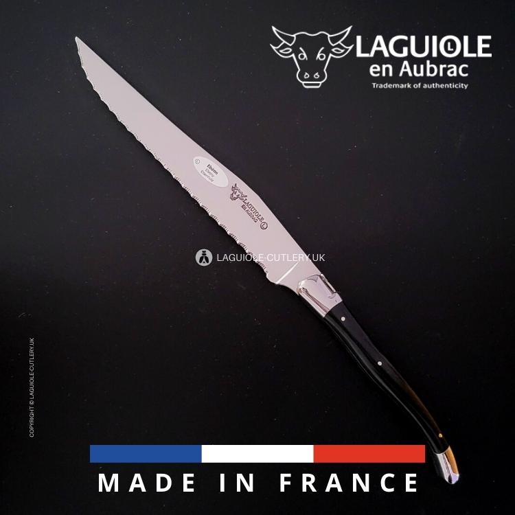 classic laguiole bread knife ebony wood