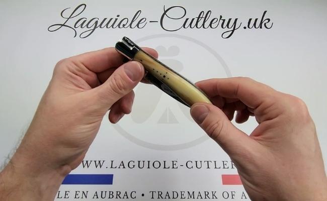 crocus laguiole knife horn tip video