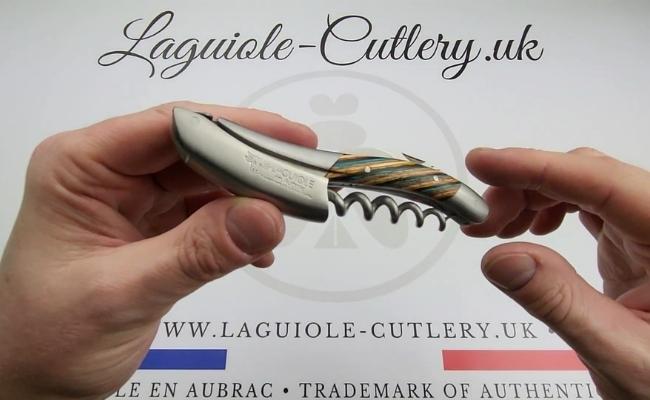 laguiole corkscrew brown samba marquetry video