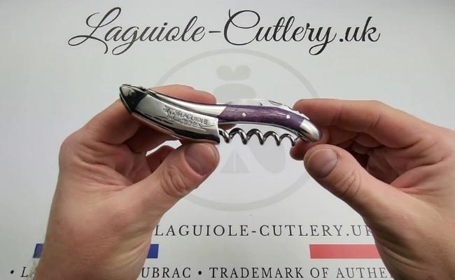 laguiole corkscrew purple camel bone video