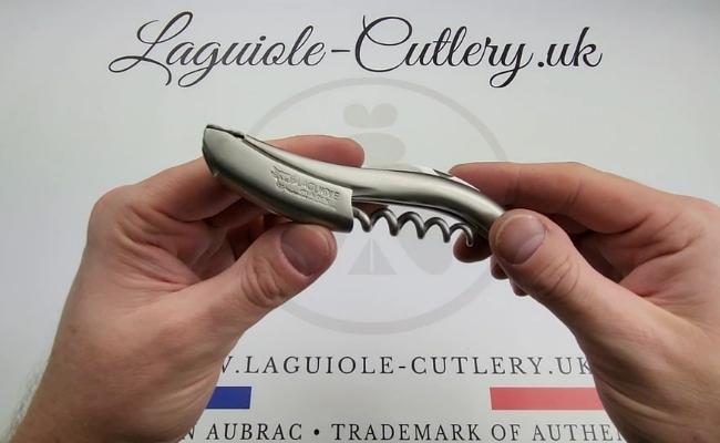 laguiole corkscrew satin stainless steel video