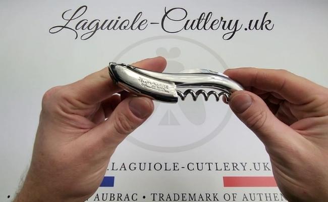 laguiole corkscrew shiny stainless steel video