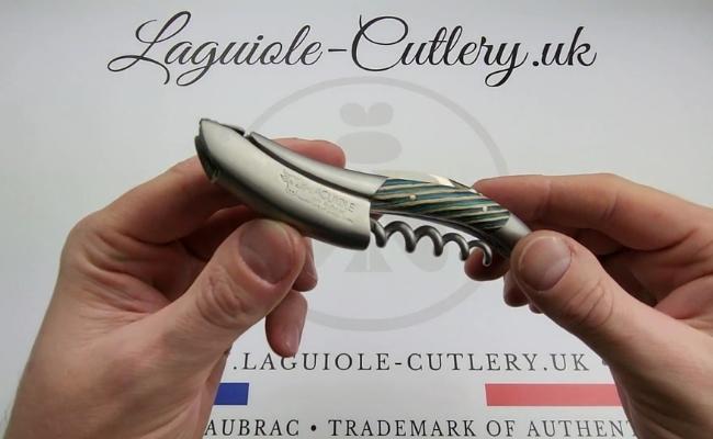 laguiole corkscrew turquoise samba marquetry video