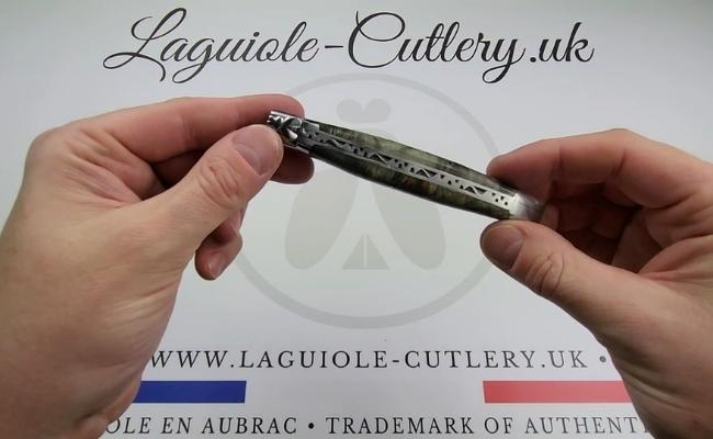 laguiole knife black poplar wood burl video