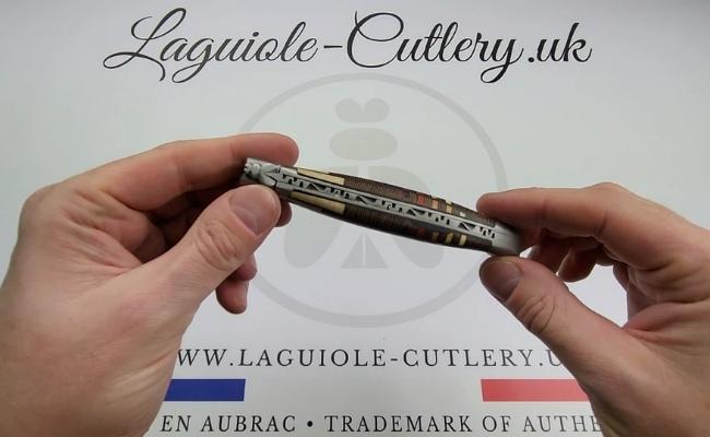 laguiole knife etincelle marquetry video