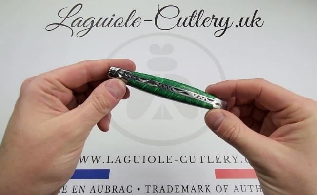 laguiole knife malachite stone video