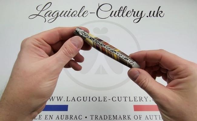 Laguiole pocket knife with an Orgue marquetry handle