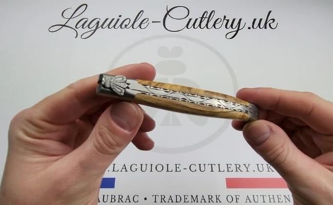 laguiole prestige chiseled bee 6 olivewood video