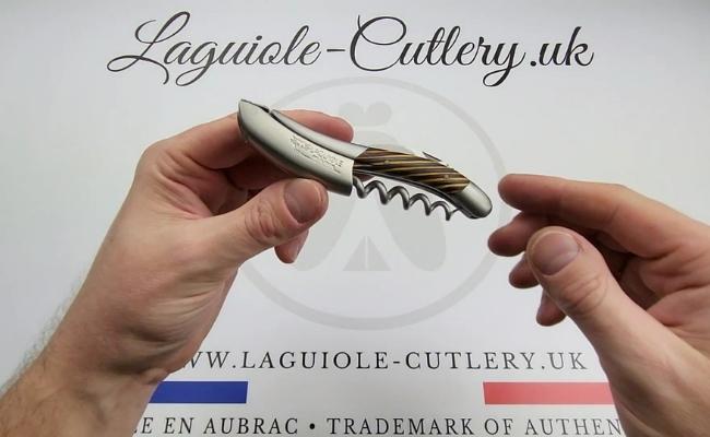 laguiole sommelier corkscrew yellow samba marquetry video