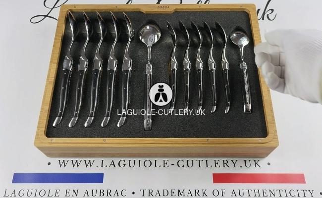 laguiole flatware set 24 piece ebony wood handles