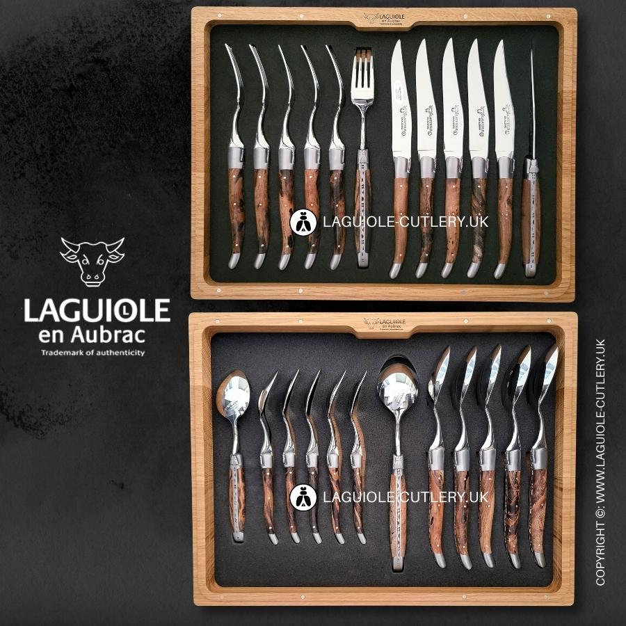 24-Piece Laguiole Cutlery Set Grapevine wood | Laguiole UK