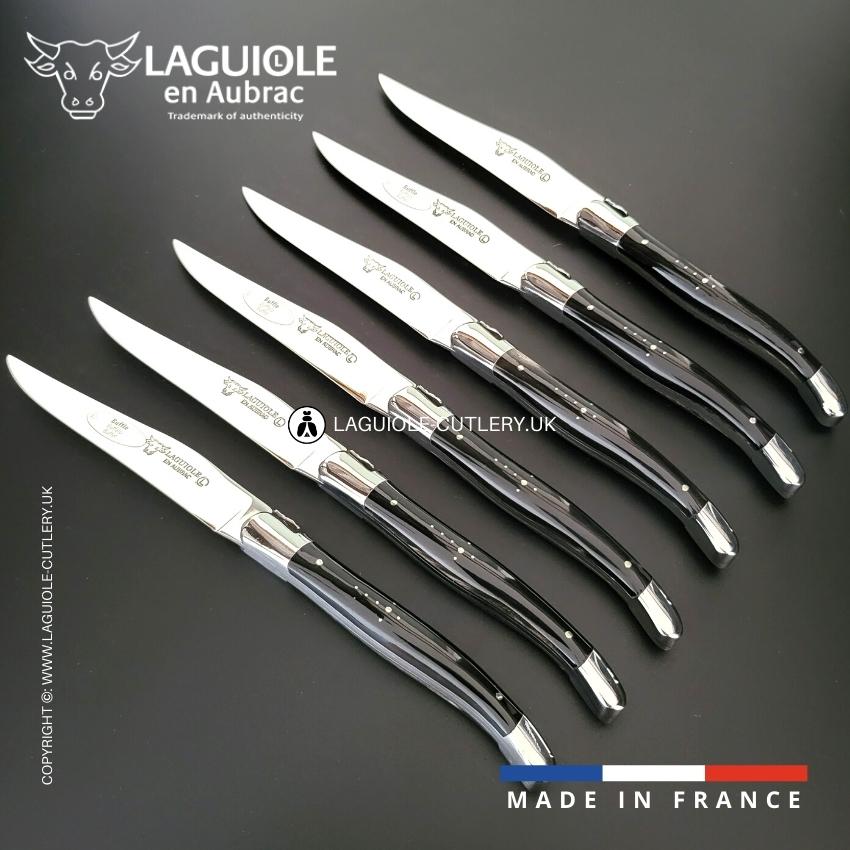 6 piece steak knife set buffalo horn handle