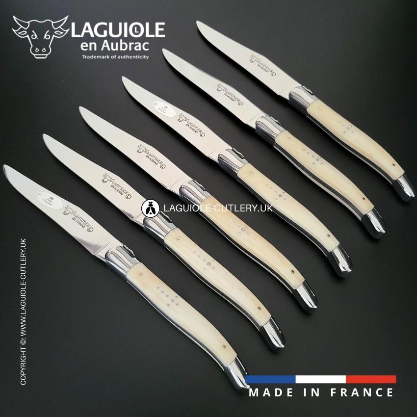 6 piece steak knife set cow bone handle
