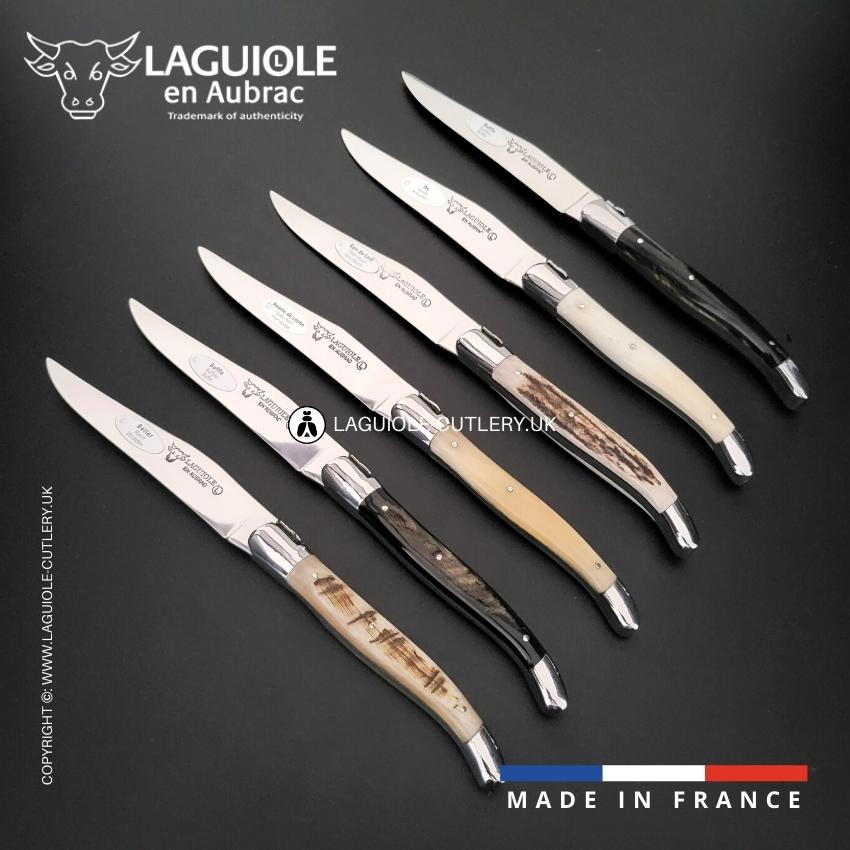 6 piece steak knife set mixed horn handle