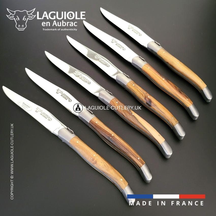 6 piece steak knife set pistachio wood handle