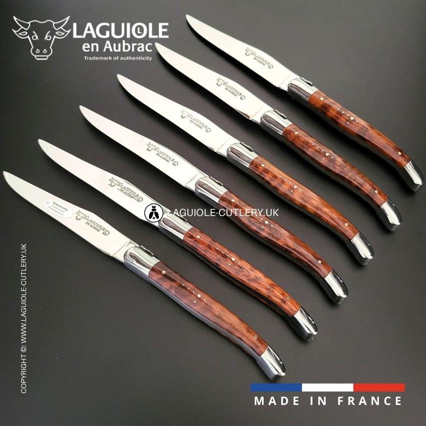 6 piece steak knife set snakewood handle