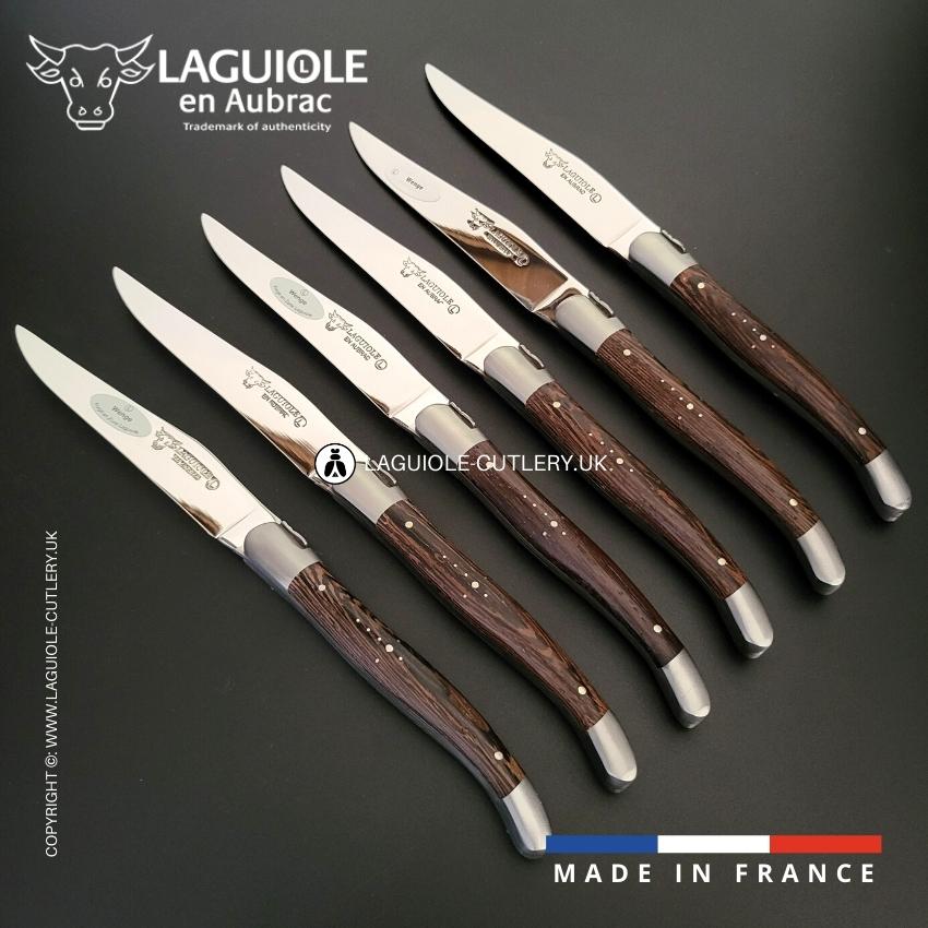 6 piece steak knife set wenge wood handle