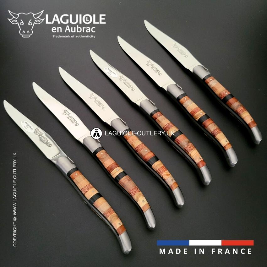 6 piece steak knife set woodstock marquetry