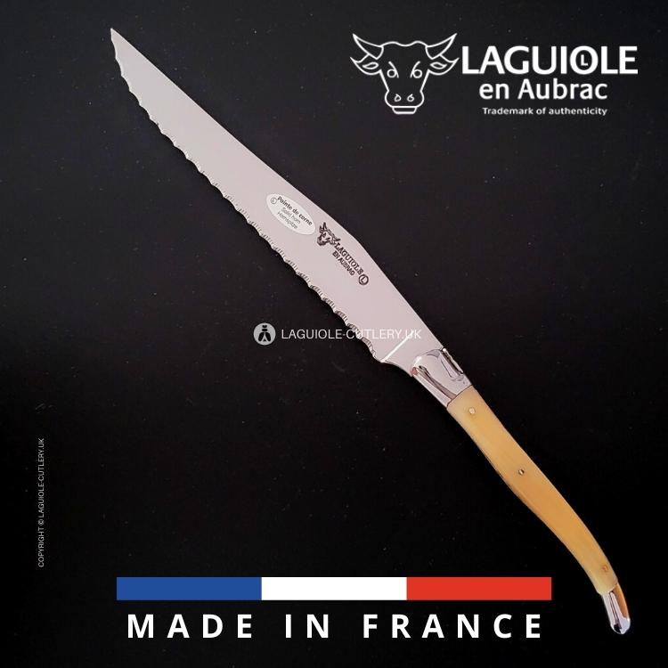 classic laguiole bread knife zebu horn tip