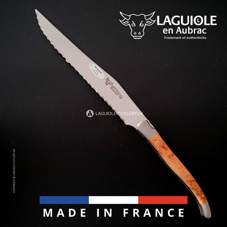 classic laguiole bread knife juniper wood