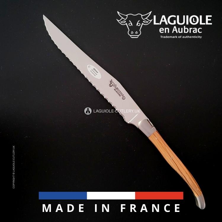 classic laguiole bread knife olivewood