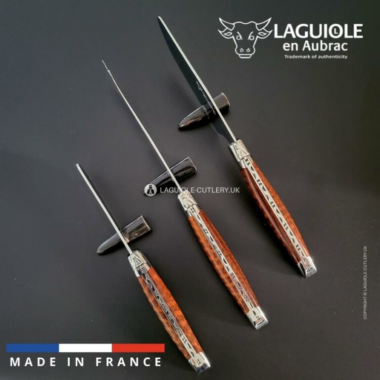 laguiole cheese knives set of 3 snakewood handles
