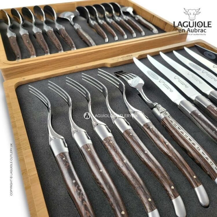 laguiole flatware set 24 piece wenge wood handles