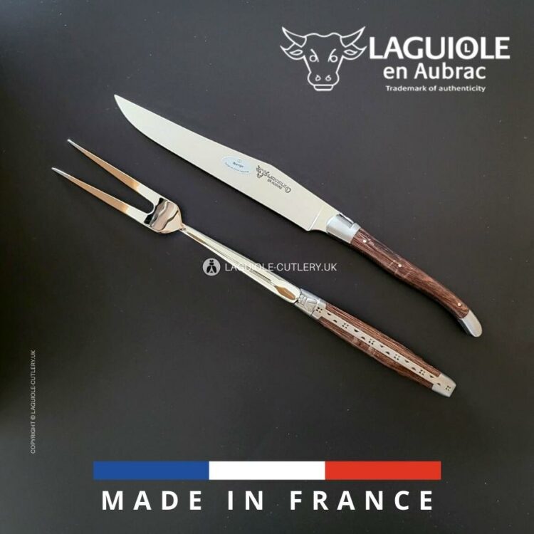 laguiole carving set wenge wood