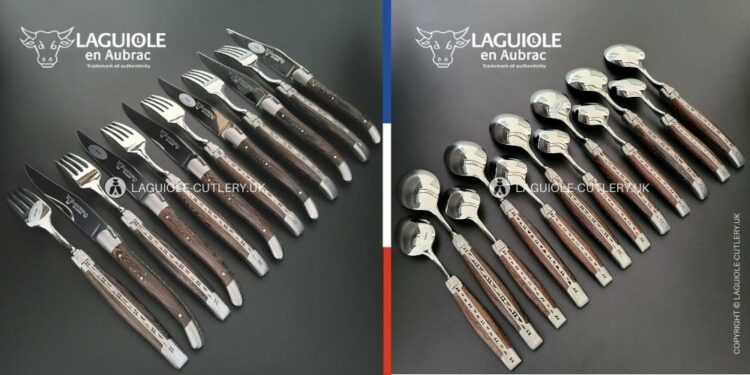 laguiole flatware set 24 piece wenge wood handles