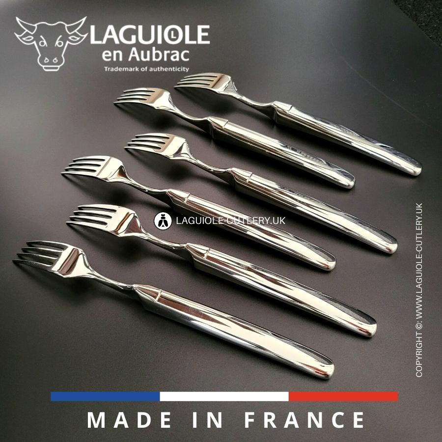 laguiole forks set of 6 monobloc shiny